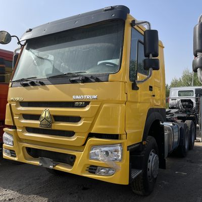 comprar Howo Sinotruk Usado 371 6x4 T7 caminhão tractor com eixo dianteiro 7.5T 6 cilindros online manufacture
