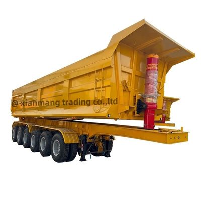 comprar 3/4 eixo traseiro semi-reboque, cilindro hidráulico U Tipo 20 toneladas 50 toneladas camião de descarga de rebento para venda online manufacture
