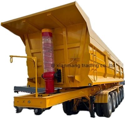 comprar Semi-reboque de descarga pesada e reboque de caminhão tipo U 50/60 toneladas Tandem Caixa hidráulica de reboque para venda online manufacture