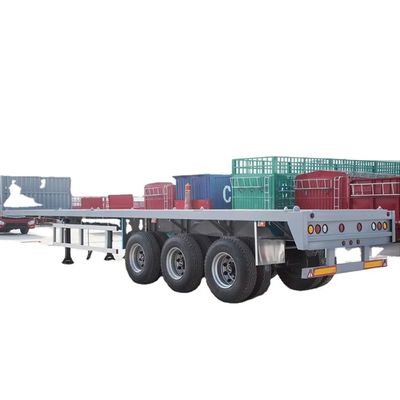 Bom preço. 3 e 4 eixos 40ft 50ft 60ft Container Flatbed Trailer Tanzânia Usado Flatbed Semi Trailer para Venda on-line