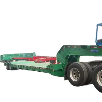 Bom preço. Reboque Lowboy de carga frontal de 4 eixos de 120 toneladas Removível de pescoço de ganso Reboque hidráulico removível de convés de queda para o Quênia on-line