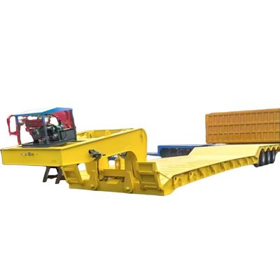 Bom preço. 3 eixos 80tons Removível de pescoço de ganso Semi-reboque Lowbed Heavy Duty Lowboy Reboque Para Gana on-line