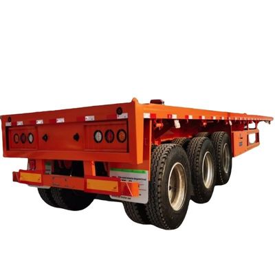 Bom preço. Comércio de 3 eixos extensível 40ft 60 toneladas Semi-reboque de cama plana, plataforma Semi-reboque para caminhão-trator e transporte de carga on-line