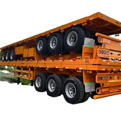 Bom preço. 3 4 eixo 40ft 50 toneladas contêiner de cama plana Semi-reboque transporte Semi-reboque para venda on-line