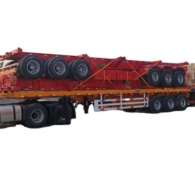 Bom preço. 3 eixos 20ft Container de transporte de carga Flatbed Semi Truck Flatbed Semi Trailer com reforço on-line
