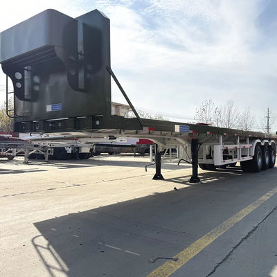 Bom preço. Novo semi-reboque de 12 pneus de três eixos de 40FT com sistema de travagem antibloqueio para transporte de contêineres e carga on-line