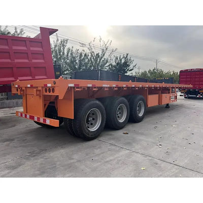 Bom preço. Transporte de contêineres a quente de 20 pés 40 pés 3 eixos de placa plana semi-reboque com 12,5 * 2,5 * 1,55m 12r22,5 personalizado on-line