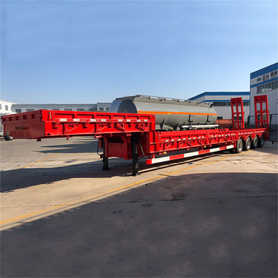 Bom preço. 4 eixos 80T Heavy Duty Lowbed Trailer com alargamentos com suspensão mecânica e molas on-line