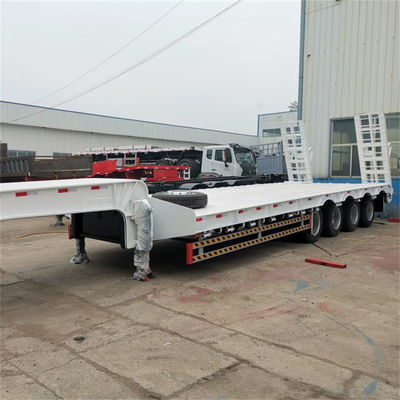 Bom preço. 40-100 toneladas Carga 4 eixos de cama baixa Semi-reboque com 16 pneus e 12R20 pneus Modelo JOST Kingpin embutidos ou soldados on-line