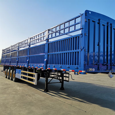 Bom preço. 3/4 eixo 60/80 toneladas 12R20 Pneus vedação de carga de gado semi-reboque reboque de transporte de animais com sistema de travagem de dupla linha on-line